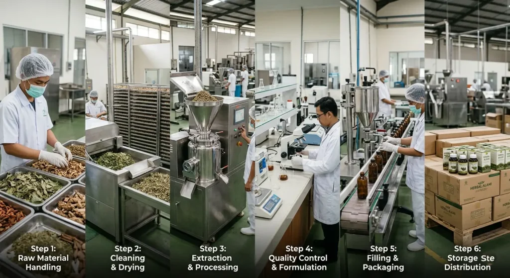 timeline proses maklon herbal